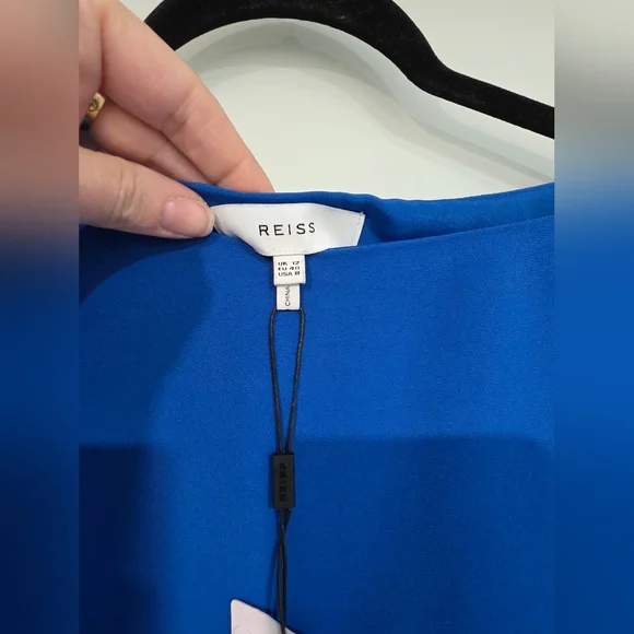 Reiss Victoria capped sleeve midi dress, Blue Royal Color - Picture 7 of 17